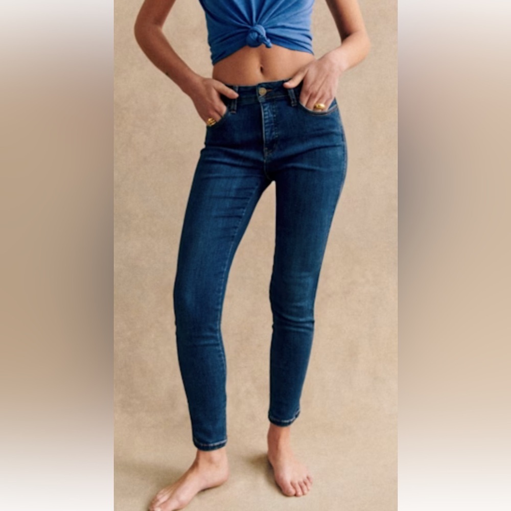 Sezane Denim Dark Blue High-Rise Women’s Skinny Jeans Size 25